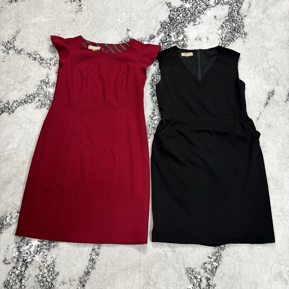 Talbots Dresses Lot of 2 Womens Size 10 Red Black Sheath Career Work Office